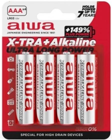AIWA - X-TRA ALKALINE AAA ALKALINE BATTERY LR03 BLISTER*4