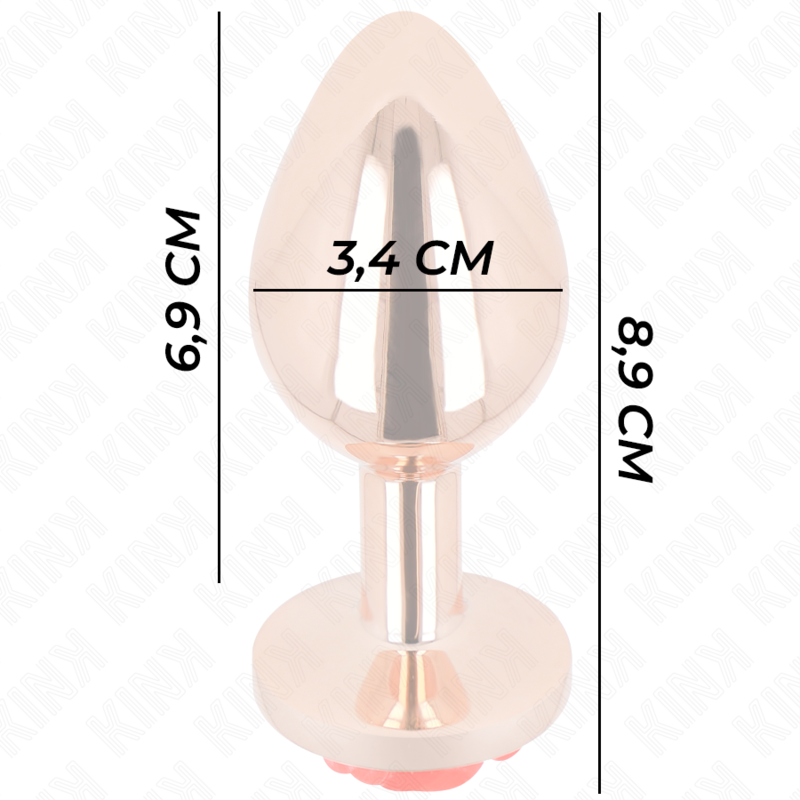 KINK - PINK GOLD ANAL PLUG WITH RED ROSE M - Imagem de 4
