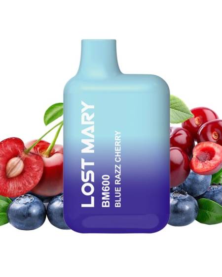 LOST MARY - BM600 NICOTINA VAPER 2% DESCARTÁVEL AZUL RAZZ CHERRY