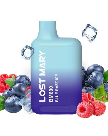 LOST MARY - BM600 NICOTINA VAPER 2% DESCARTÁVEL AZUL RAZZ ICE
