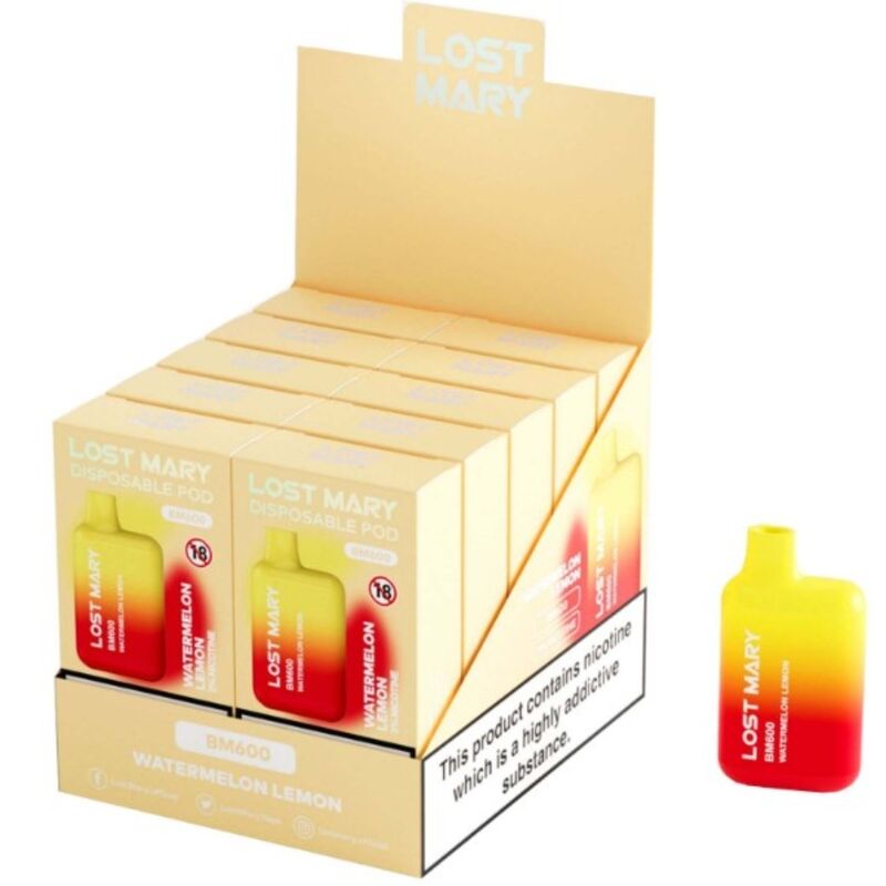 LOST MARY - BM600 NICOTINE VAPER 2% DESCARTÁVEL MELANCIA LIMÃO - Imagem de 2