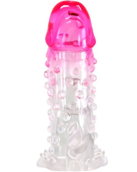 PRETTY LOVE - WILFORD REALISTIC ENLARGEMENT SHEATH WITH EMBOSSED PENIS PINK