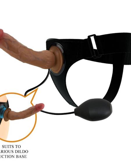 PRETTY LOVE - KYTON UNIVERSAL HARNESS BRIEFS WITH SQUIRTING DILDO 19 CM MULATO