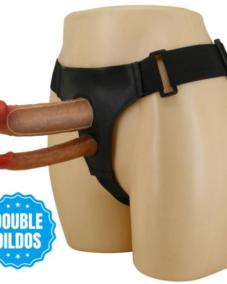 PRETTY LOVE - KEAVEN HARNESS BRIEFS UNIVERSAL  COMFORTABLE DOUBLE DILDO