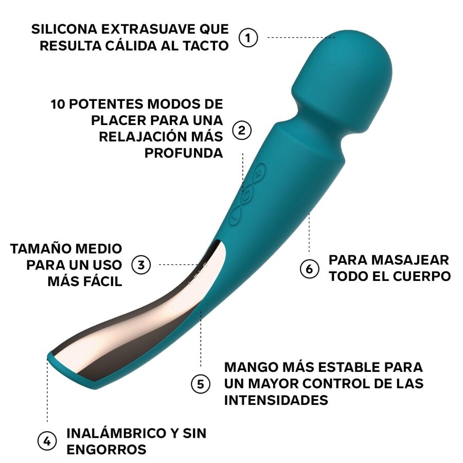 LELO - SMART MEDIUM WAND 2 OCEAN BLUE MASSAGER - Imagem de 3