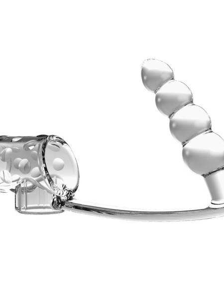 PRETTY LOVE - PENIS SLEEVE WITH ANAL PLUG TRANSPARENT