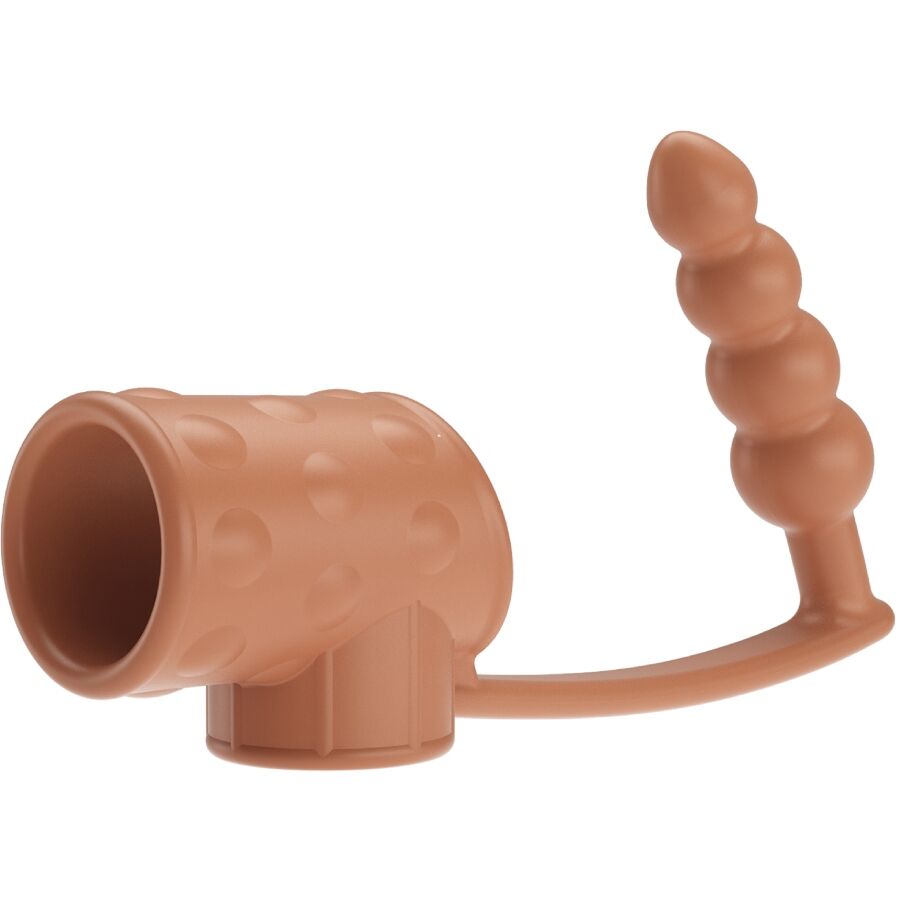 PRETTY LOVE - PENIS SLEEVE WITH ANAL PLUG NATURAL - Imagem de 2
