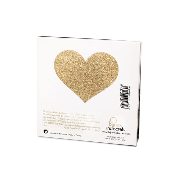 BIJOUX - INDISCRETS FLASH GOLDEN HEART NIPPLE COVERS - Imagem de 3