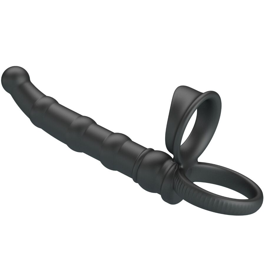 PRETTY LOVE - TATUM VIBRATING PENIS RING WITH PLUG 10 VIBRATIONS BLACK - Imagem de 2
