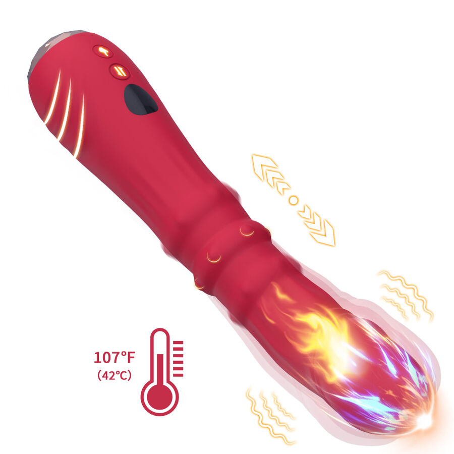 ARMONY - THERMO-ADJUSTABLE POINT A STIMULATOR VIBRATOR DILDO RED - Imagem de 2