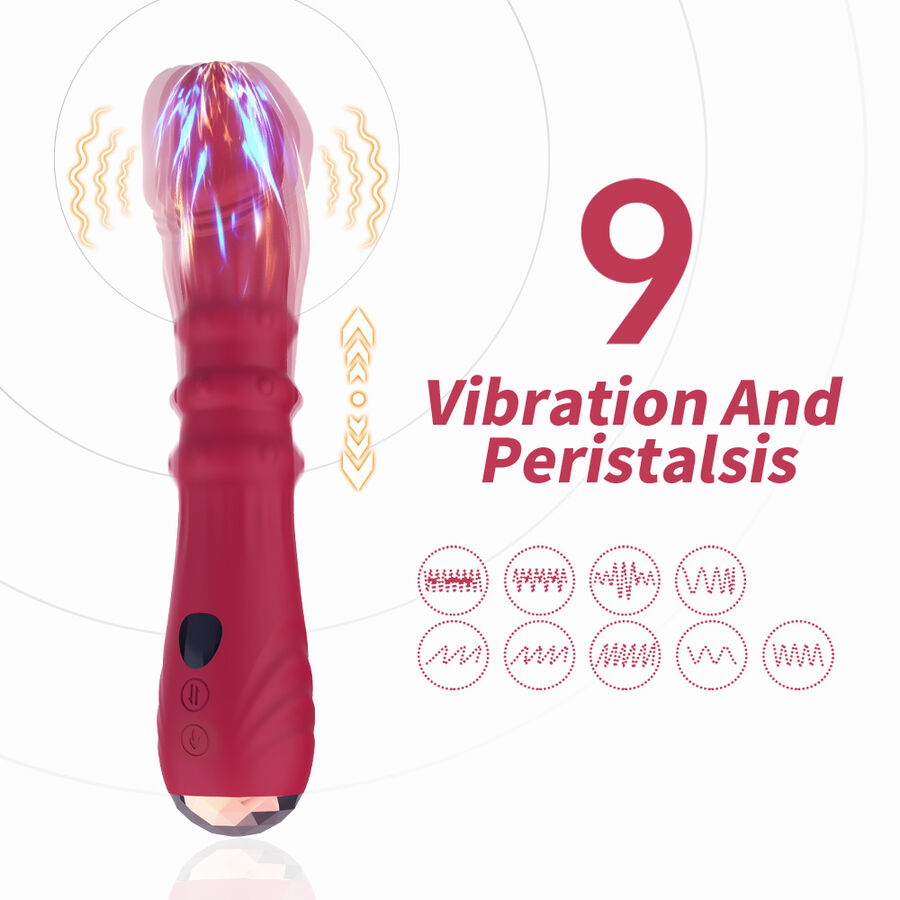 ARMONY - THERMO-ADJUSTABLE POINT A STIMULATOR VIBRATOR DILDO RED - Imagem de 3