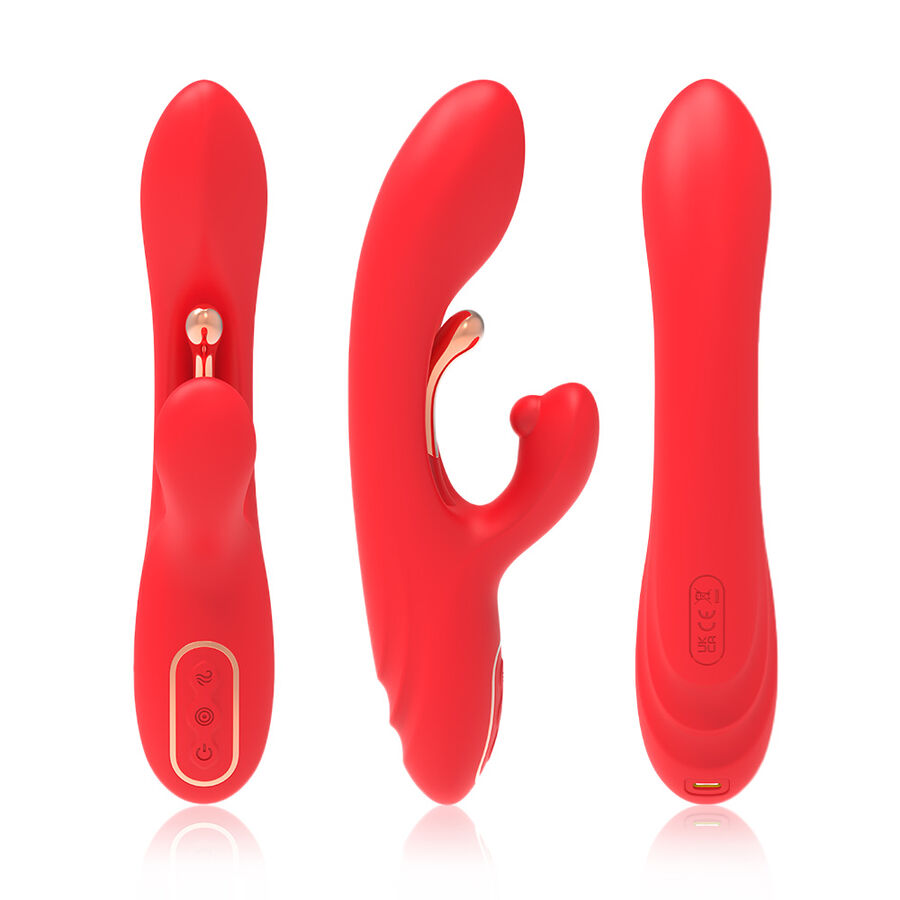 ARMONY - G-SPOT AND CLITORIS STIMULATOR VIBRATOR WITH OSCILLATING TONGUE RED - Imagem de 4