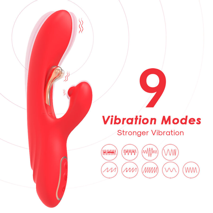 ARMONY - G-SPOT AND CLITORIS STIMULATOR VIBRATOR WITH OSCILLATING TONGUE RED - Imagem de 3