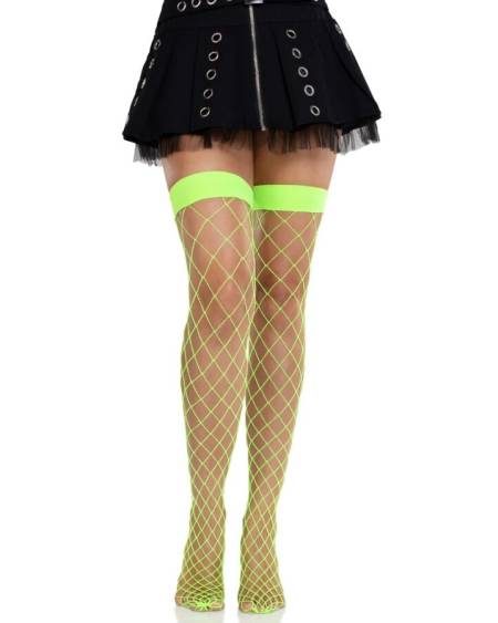 LEG AVENUE - WIDE FISHNET TIGHTS NEON GREEN