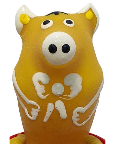 CONDOMERIE - HANDPAINTED NOVELTY CONDOMS PIG SITTING YELLOW