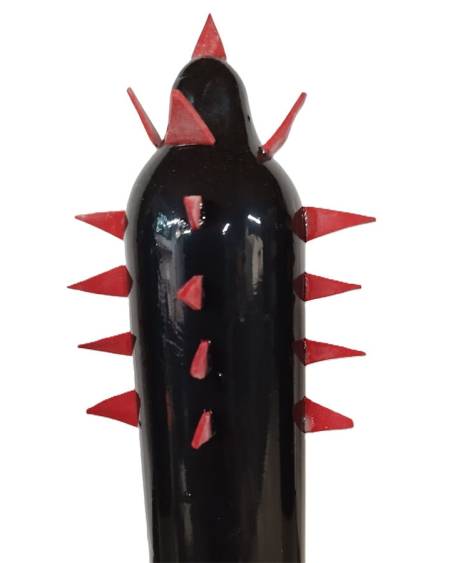 CONDOMERIE - HANDPAINTED NOVELTY CONDOMS BLACK CACTUS XL