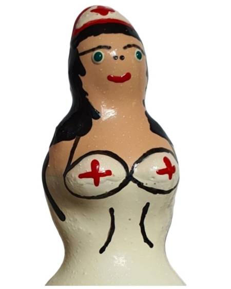 CONDOMERIE - HANDPAINTED NOVELTY CONDOMS NURSE BLACK