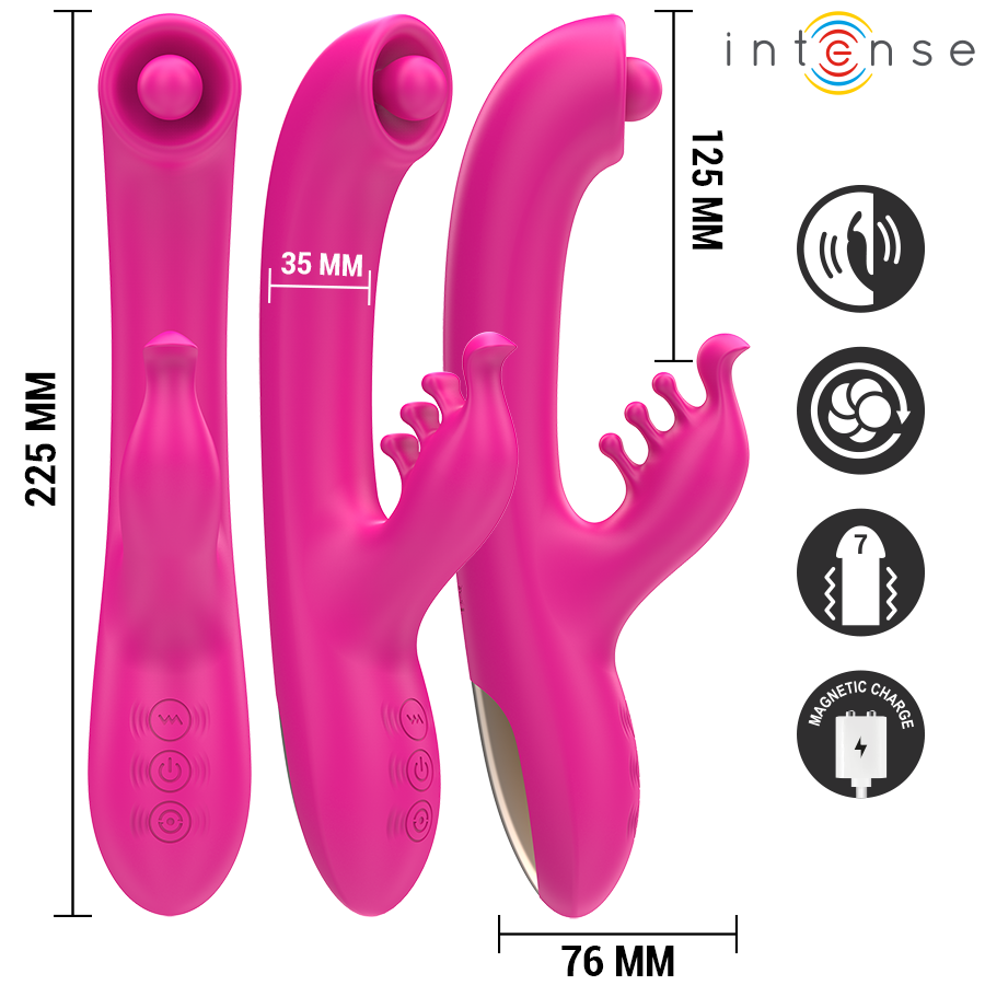 INTENSE - CHRISTINA MULTIFUNCTION RABBIT VIBRATOR 22.5 CM PINK - Imagem de 3