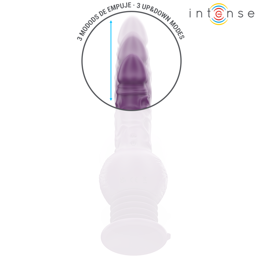 INTENSE - TATUM MULTIFUNCTION VIBRATOR WITH UP AND DOWN VIBRATION 24 CM PURPLE - Imagem de 4