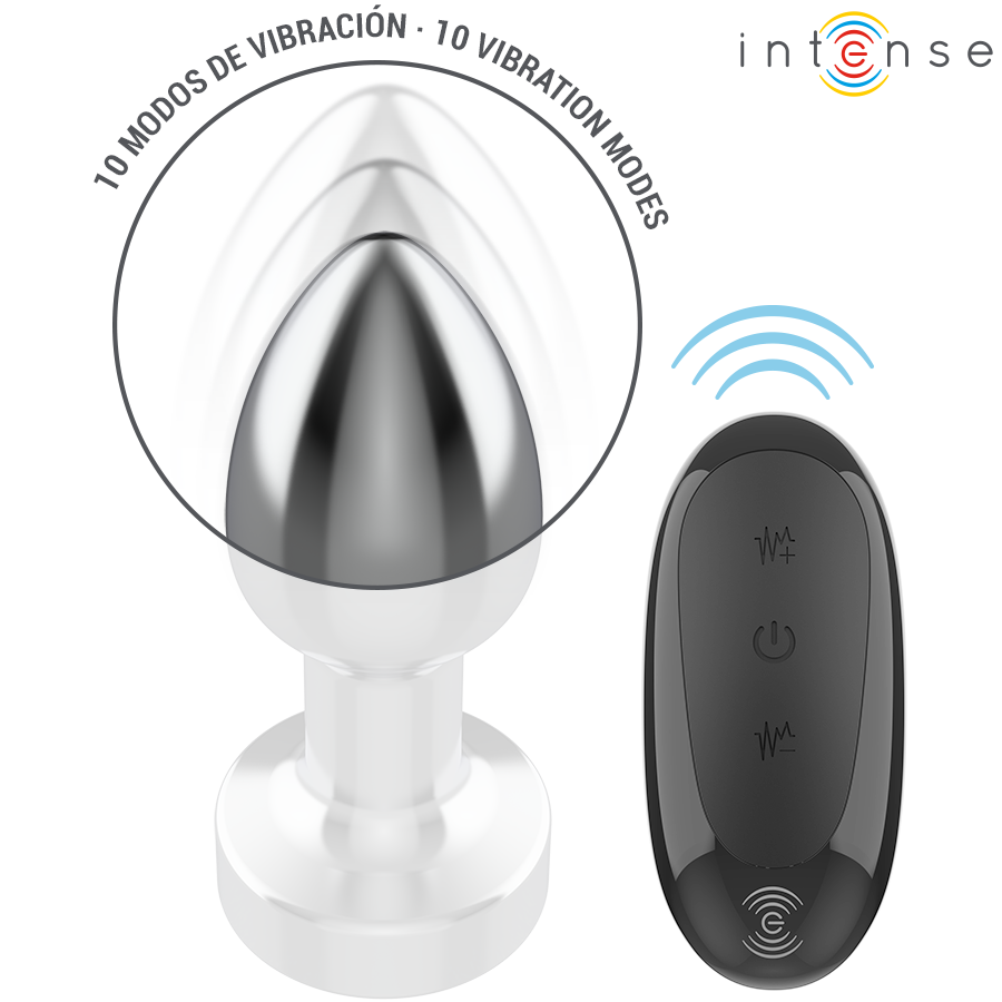 INTENSE - ANAL PLUG 10 VIBRATIONS METAL WITH REMOTE CONTROL S - Imagem de 5