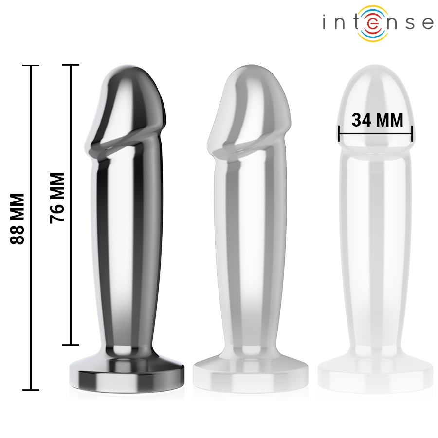 INTENSE - ANAL PLUG 10 VIBRATIONS METAL DILDO WITH REMOTE CONTROL S - Imagem de 5