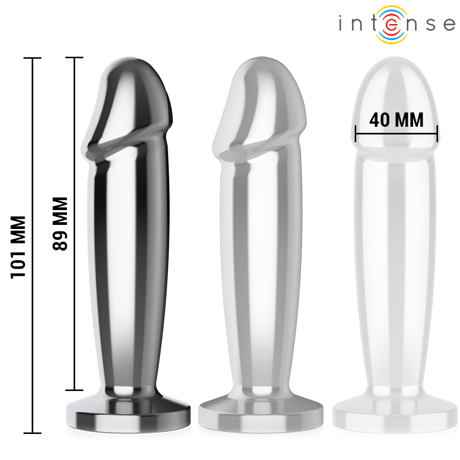 INTENSE - ANAL PLUG 10 VIBRATIONS METAL DILDO WITH REMOTE CONTROL M - Imagem de 5