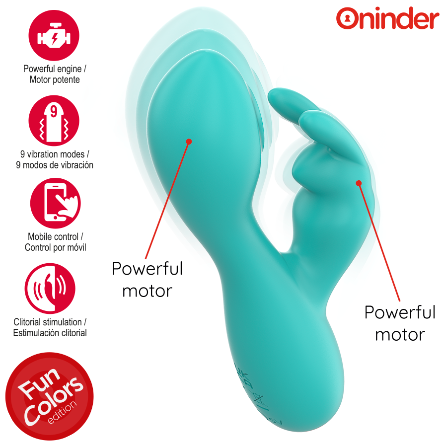 ONINDER CUTE - LOVE BUNNY G-SPOT CLITORAL VIBRATOR - FREE WORLDWIDE APP - Imagem de 3