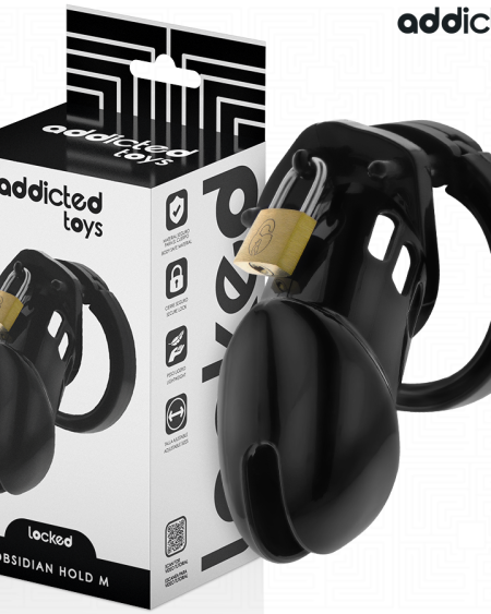 ADDICTED TOYS LOCKED - OBSIDIAN HOLD PENIS CAGE SIZE M