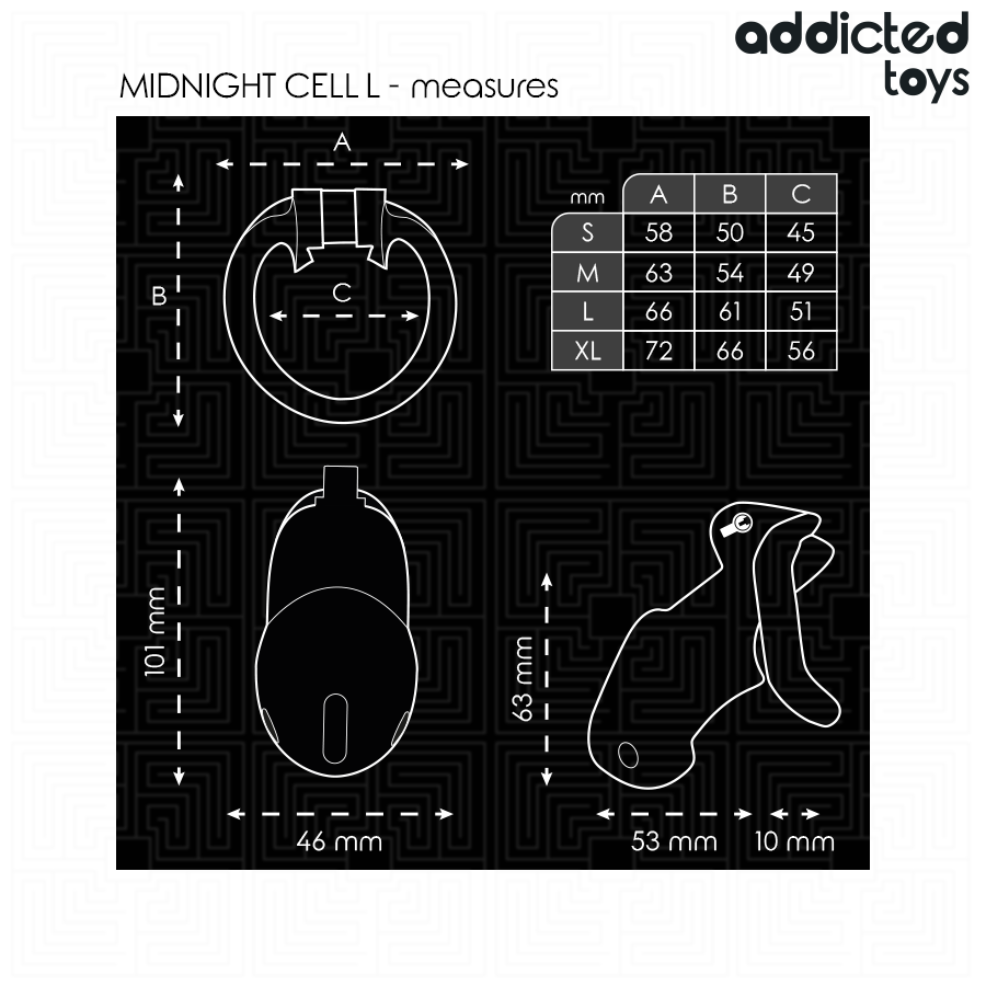 ADDICTED TOYS LOCKED - MINDNIGHT CELL PENIS CAGE SIZE L - Imagem de 5
