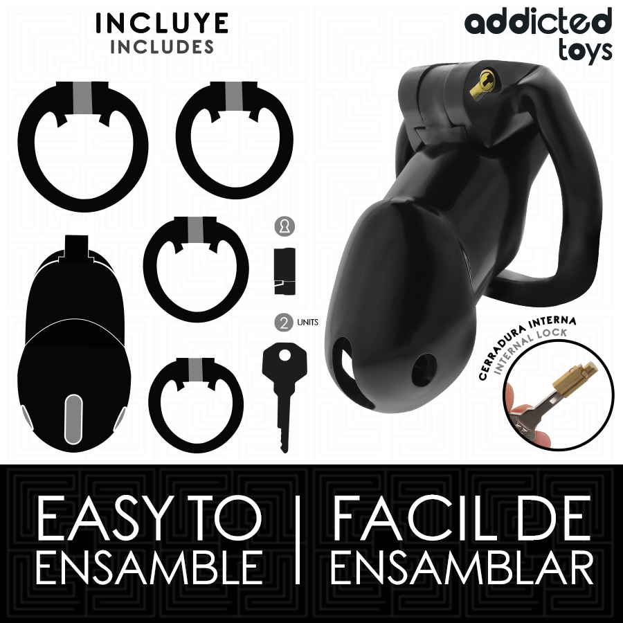 ADDICTED TOYS LOCKED - MINDNIGHT CELL PENIS CAGE SIZE L - Imagem de 4