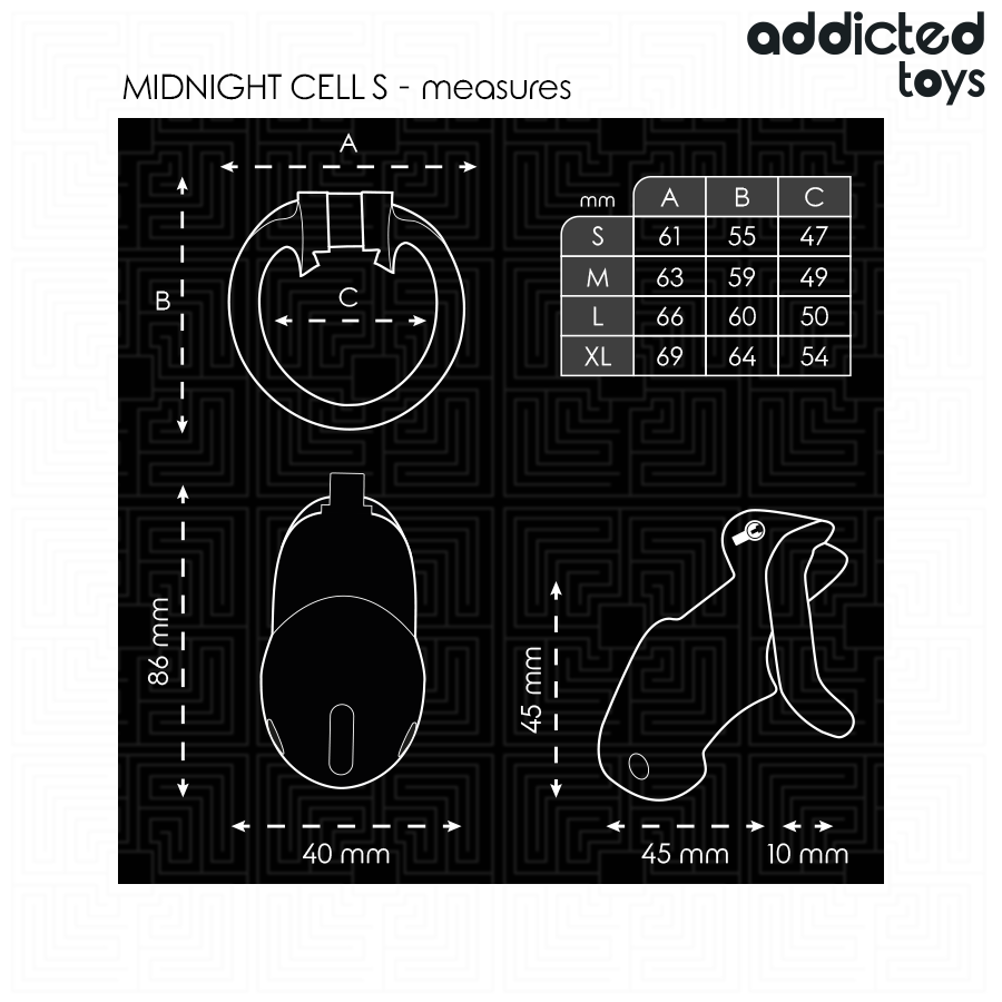 ADDICTED TOYS LOCKED - MINDNIGHT CELL PENIS CAGE SIZE S - Imagem de 5