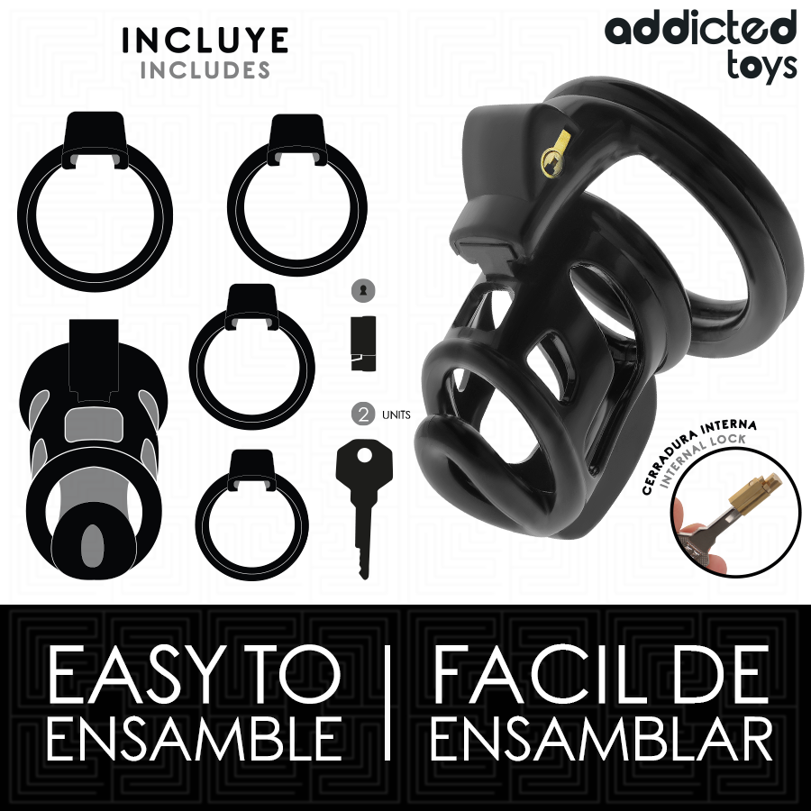 ADDICTED TOYS LOCKED - GILDEN CAGE SILICONE PENIS CAGE 8.5 CM - Imagem de 4