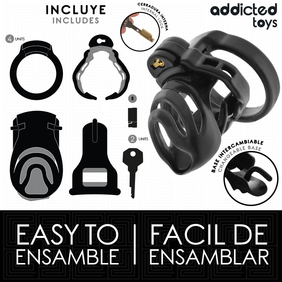 ADDICTED TOYS LOCKED - ETERNAL LOCK PENIS CAGE 9 CM - Imagem de 4