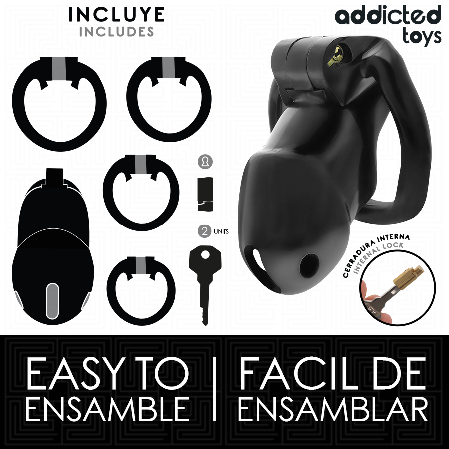 ADDICTED TOYS LOCKED - MINDNIGHT CELL PENIS CAGE SIZE M - Imagem de 4