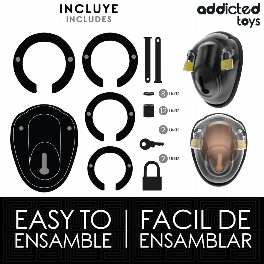 ADDICTED TOYS LOCKED - KEYLESS RESTRAINT PENIS CAGE 11.5 CM - Imagem de 4