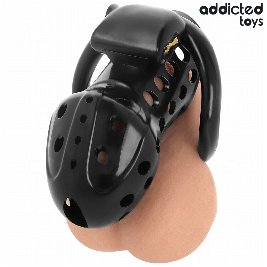 ADDICTED TOYS LOCKED - CHAINED HOLLOW PENIS CAGE 10.5 CM - Imagem de 3