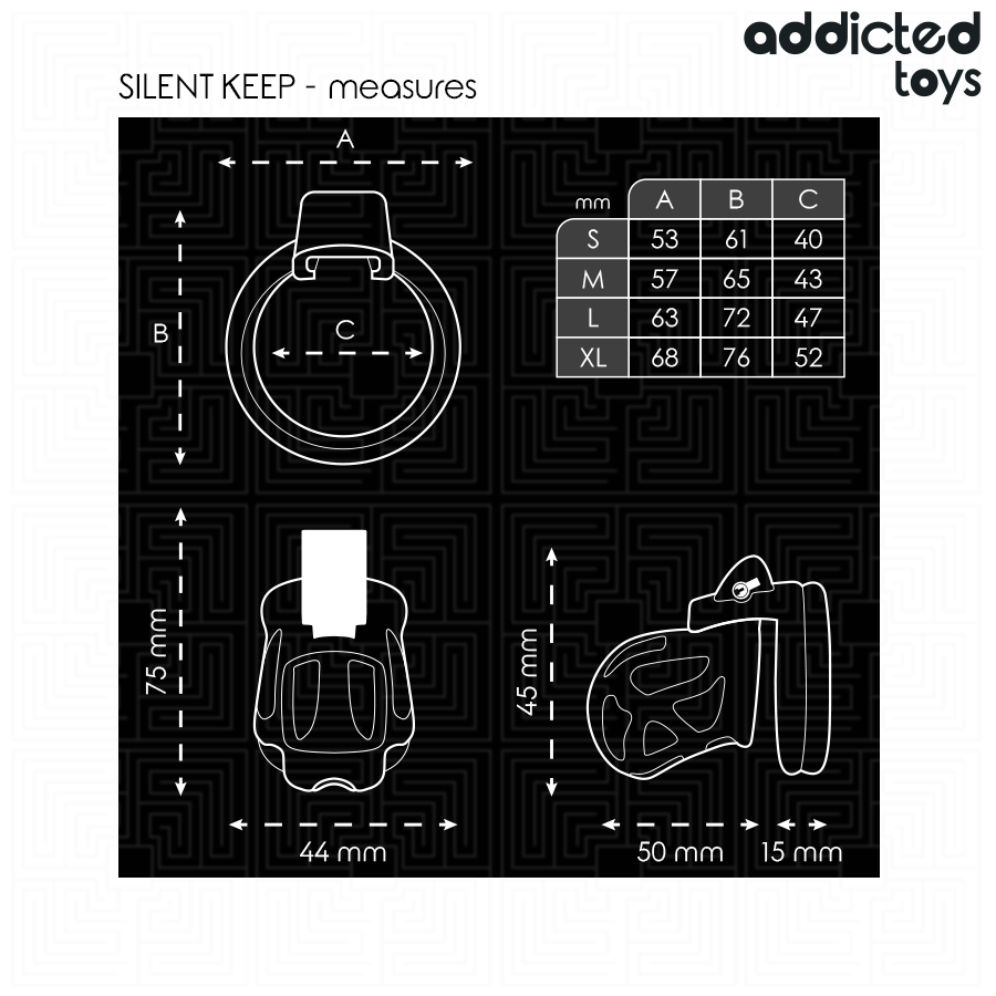 ADDICTED TOYS LOCKED - SILENT KEEP PENIS CAGE 7.5 CM - Imagem de 5