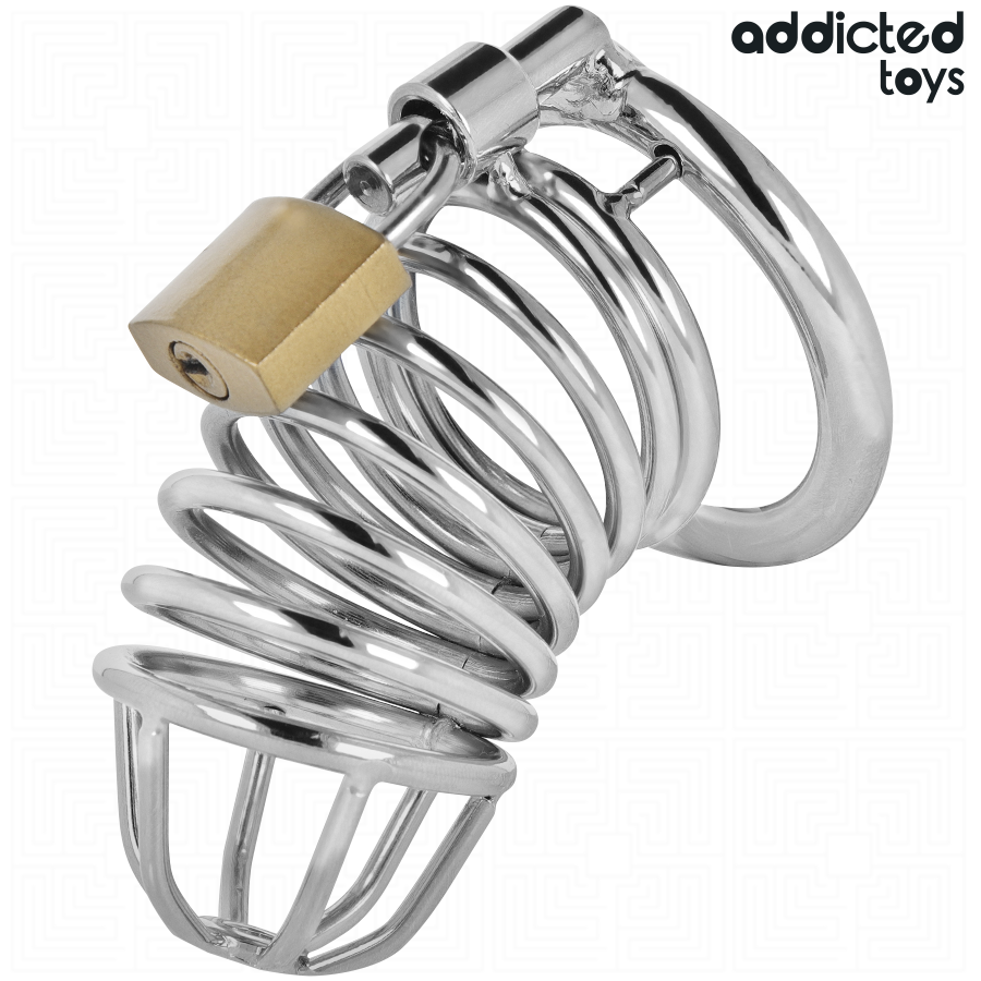 ADDICTED TOYS LOCKED - IRON CELL METAL PENIS CAGE SIZE M - Imagem de 2