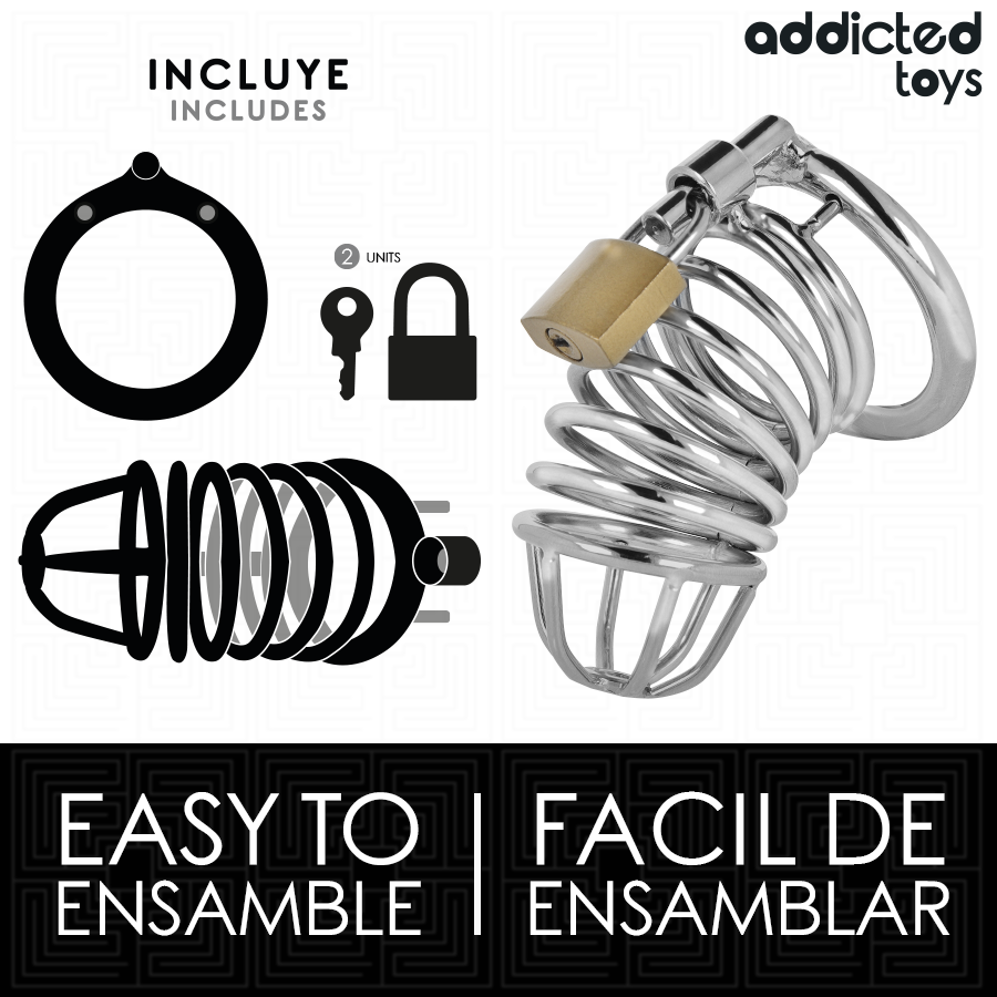 ADDICTED TOYS LOCKED - IRON CELL METAL PENIS CAGE SIZE M - Imagem de 4
