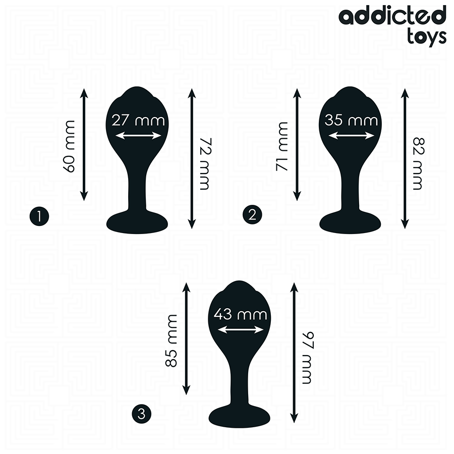 ADDICTED TOYS - SET OF 3 ANAL PLUG SILICONE WITH JEWEL - Imagem de 4