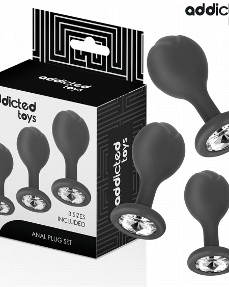 ADDICTED TOYS - SET OF 3 ANAL PLUG SILICONE WITH JEWEL
