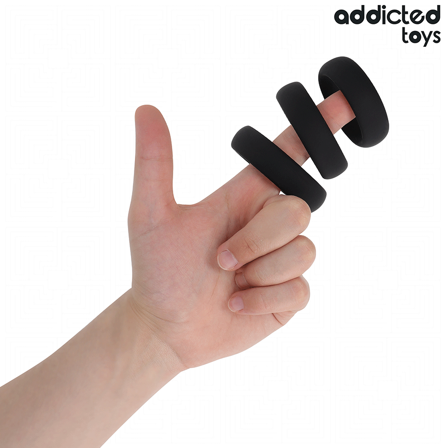 ADDICTED TOYS - SET OF FLAT SILICONE RINGS - Imagem de 2