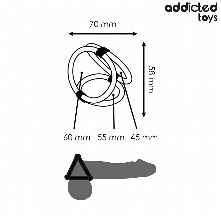 ADDICTED TOYS - TRIPLE PENIS RING - Imagem de 4