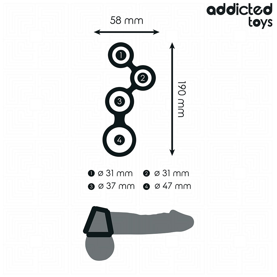 ADDICTED TOYS - PENIS RING WITH DIVIDERS FOR TESTICLES - Imagem de 4