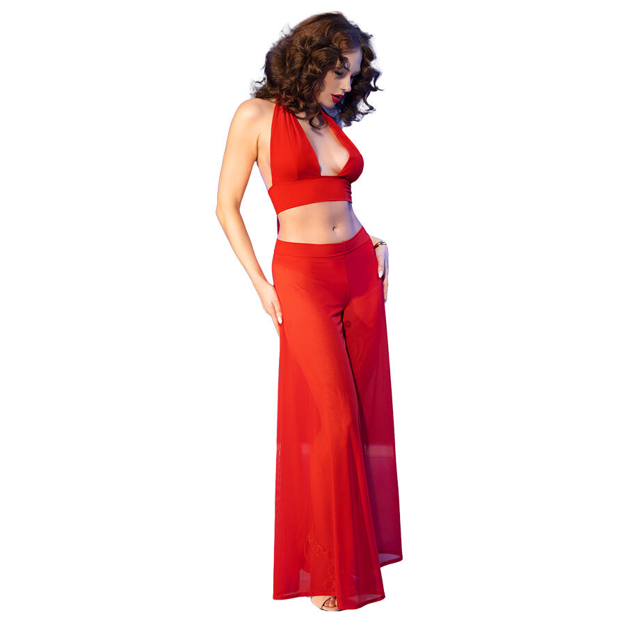 CHILIROSE - CR 4857 SET TOP Y PANTALONES ROJO TALLA S - Imagem de 3