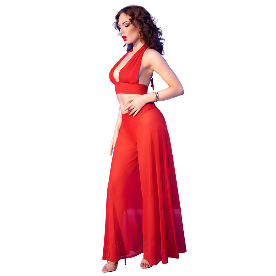 CHILIROSE - CR 4857 SET TOP Y PANTALONES ROJO TALLA S - Imagem de 2