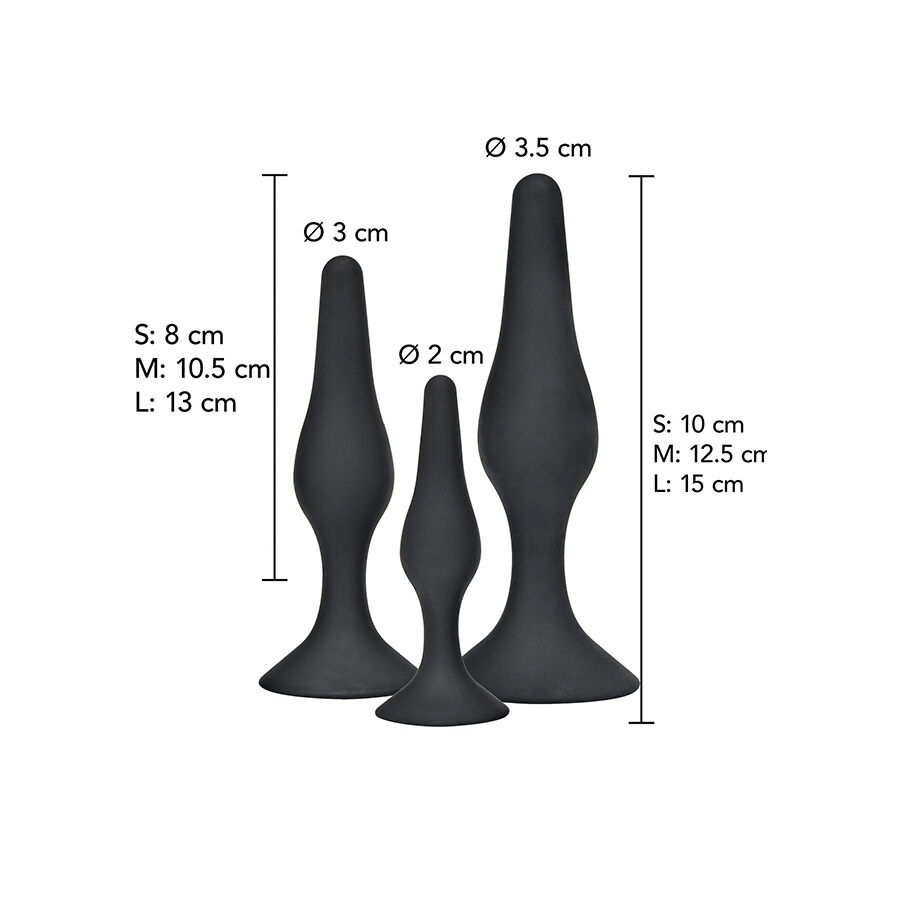 TOYJOY - ANAL PLAY CURVY COMPANIONS ANAL PLUG 3 PIECES BLACK - Imagem de 2