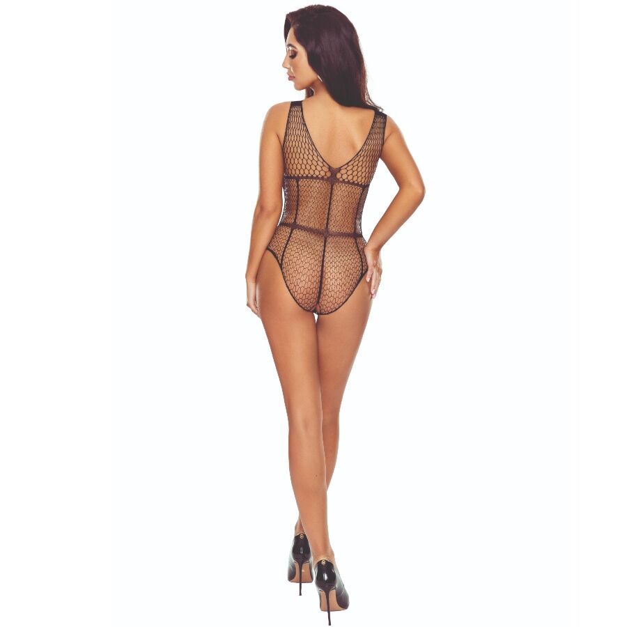 PASSION - BS114 BLACK GRID BODYSTOCKING - Imagem de 2