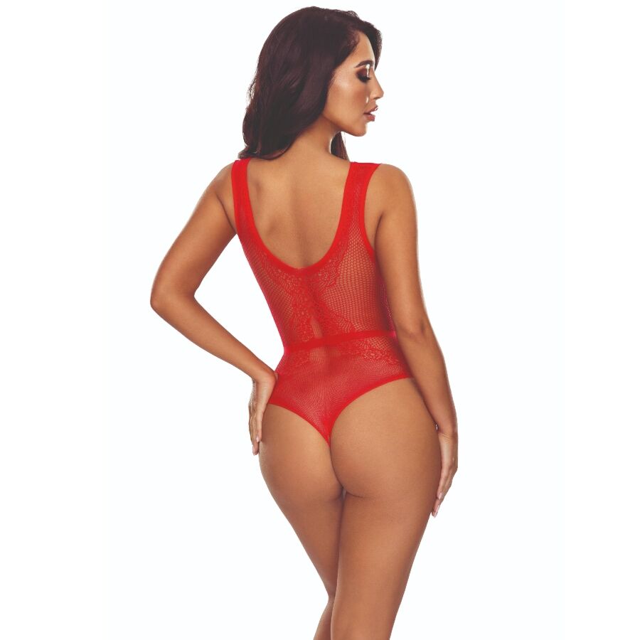PASSION - BS115 BODYSTOCKING GRID RED - Imagem de 2