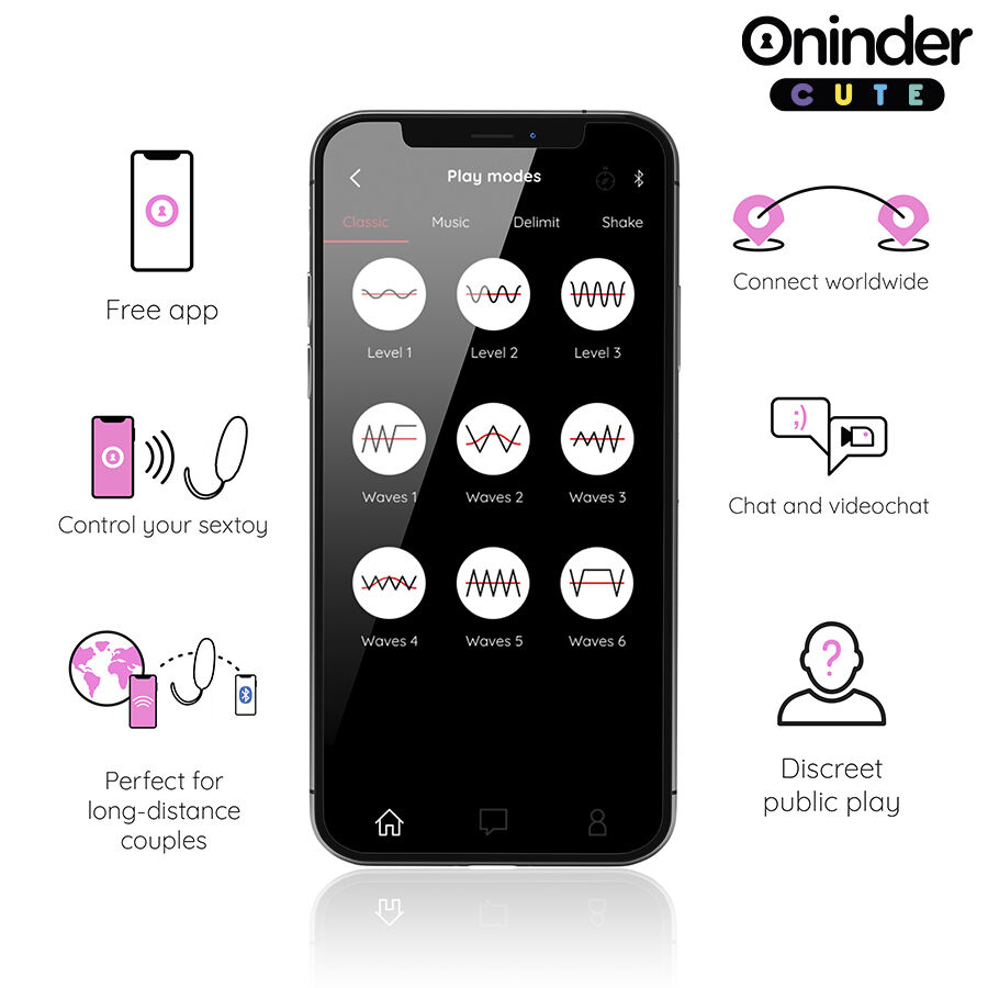 ONINDER CUTE - LOVE PLEASURE 360° VIBRATING-ROTATING SILICONE EGG - FREE GLOBAL APP - Imagem de 5